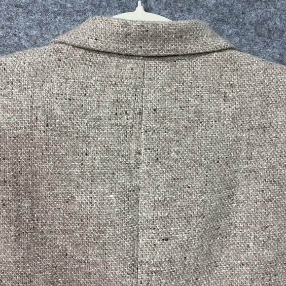 Ann Klein Wool Angora Blazer Jacket Womens Petite 10 Cream Tweed Light Academia - Picture 7 of 16